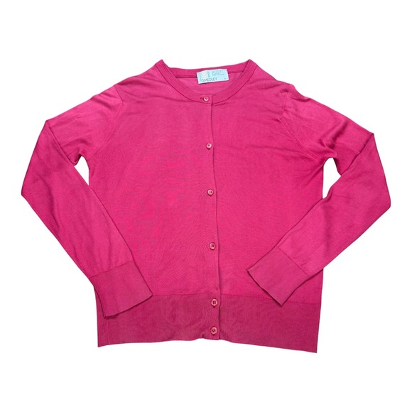 John Smedley Sweaters - John Smedley Pink Sea Island Cotton Cardigan Sweater Crew Neck Made in EnglandXS
